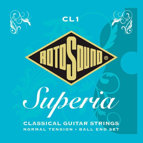 Rotosound Superia klassiska gitarrsträngar set Nylon/silver kuländar Storbritannien Import