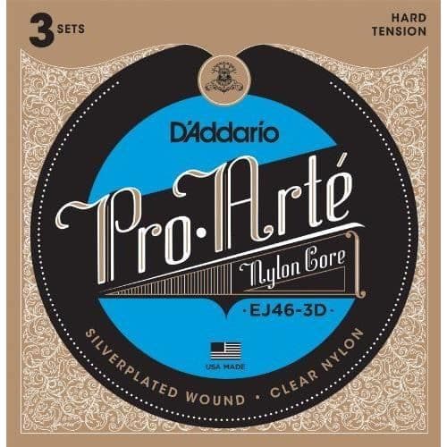 D'Addario D'Addario Pro-Arte EJ46-3D Nylon klassiska gitarrsträngar, hårda, 3 set