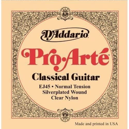 D'Addario EJ45 Pro-Arte Normal klassisk gitarrsträngsats Ljusmätare .028-.043 UK Import