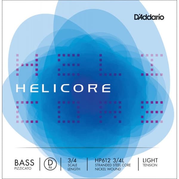 D'Addario Bowed Enkelsträng (D) för D'Addario Helicore pizzicato kontrabas, 3/4 hals, Lätt spänning