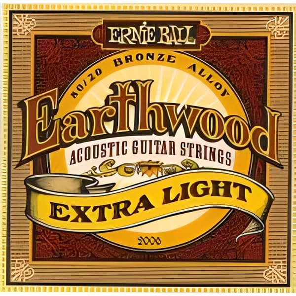Strängar för akustisk gitarr - Ernie Ball - Earthwood Extra light 10-50 (brons) 2006