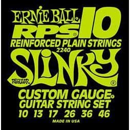 RPS 2240 vanliga 10-46 strängar - Ernie Ball - Elgitarrsträngar - Mätare 10-13-17-26-36-46