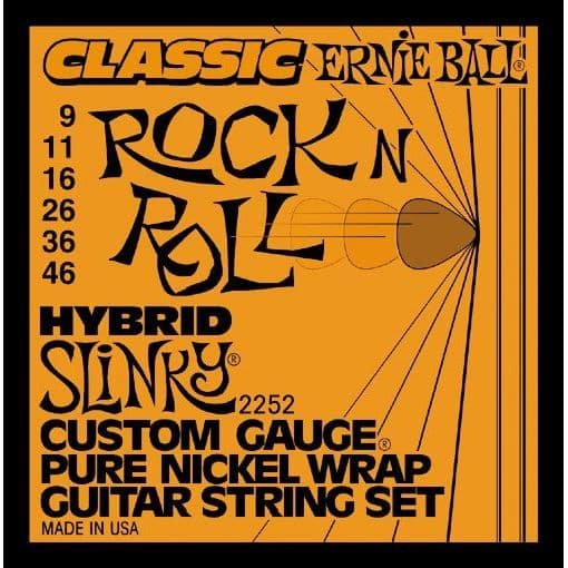 Strängar för elgitarr - Ernie Ball - Slinky 2252 Hybrid - 9-46