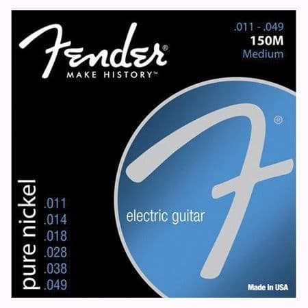 Strängar för elgitarrer - FENDER - 150M - Rent nickel - Mätare 011-049 - Vuxen