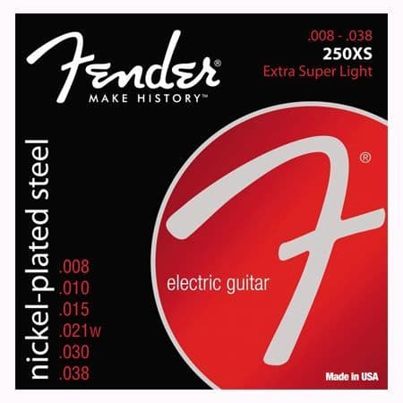 Strängar för Elgitarrer - FENDER - 250XS - Nickelpläterat stål - Tjocklekar 008-010-015-021-030-038