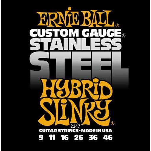 Strängar för elgitarr - Ernie Ball - Rostfritt stål Hybrid 9-46 2247