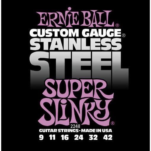 Strängar för elgitarr - Ernie Ball - Rostfritt stål Super light 9-42 2248