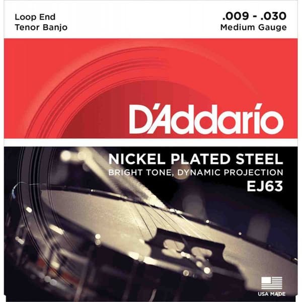 Strängset - D'ADDARIO - EJ63 - Nickel - 9-16-23-30 - Tenorbanjo