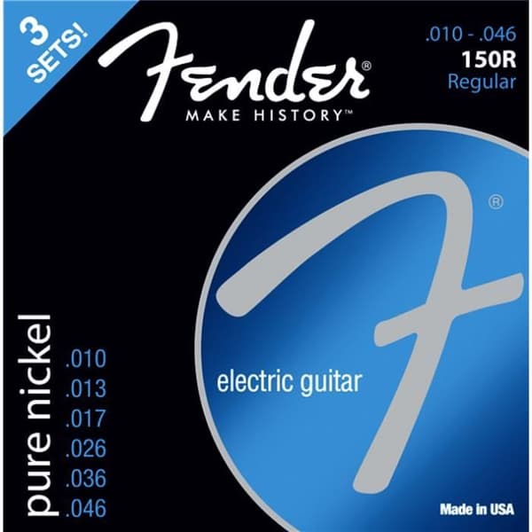Fender 150R-3PK Vanlig 10-46 Pack 3 uppsättningar elgitarrsträngar