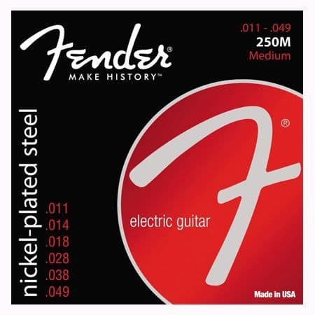 Strängar för elgitarrer - FENDER - 250M - Nickelpläterat stål - Mätare 11-14-18-28-38-49