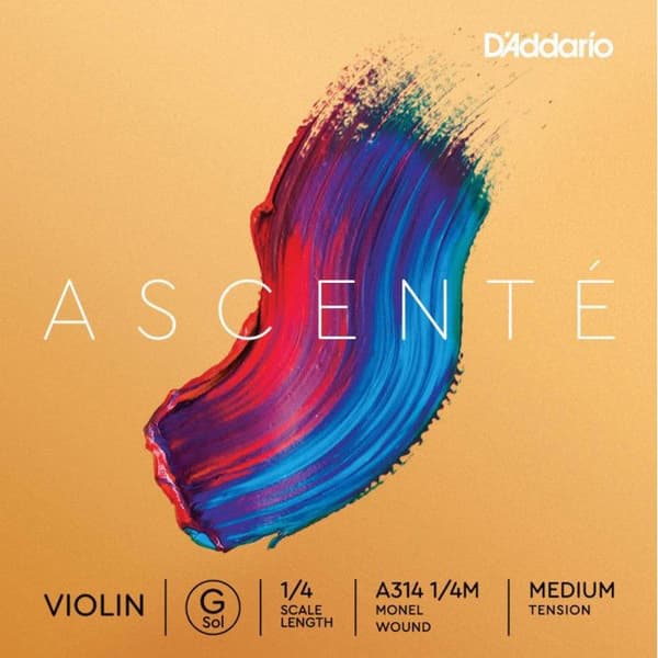D'Addario A314 1/4M - Enkelsträngad (G) fiol 1/4 Ascenté, Medium