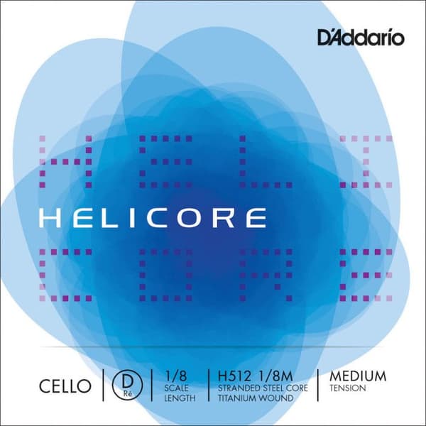 D'Addario H512 1/8M - Enkel (D) cellosnöre 1/8 Helicore, Medium
