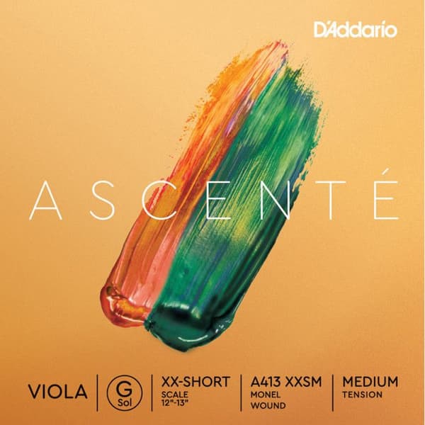 D'Addario A413 XXSM - Enkelsträngad (G) viola Ascenté, ultra-ultra-kort skala, Medium