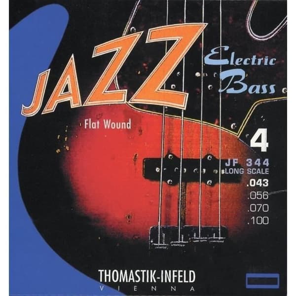 Thomastik Infeld strängar för elgitarrer Jazz Bass Serie Nickel Flat Wound Roundcore .044