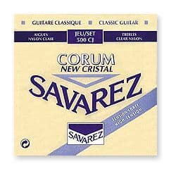 Klassisk gitarrsträngsats - SAVAREZ - 500CJ - Blue Corum Crystal - High Gauge - Klar nylondiskanter