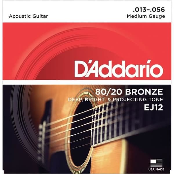 DADDARIO EJ12 Brons akustisk gitarrsträngsats - 80/20 Medium - 13-17-26-35-45-56