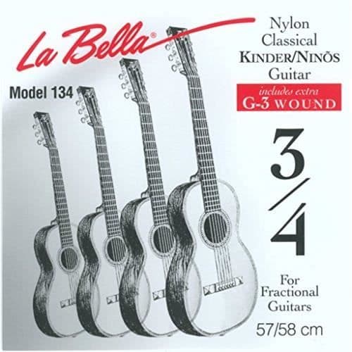 Strängspel för Klassisk Gitarr - LABELLA - FG134 - Storlek 3-4 - 58 cm - Exceptionell Ljudkvalitet