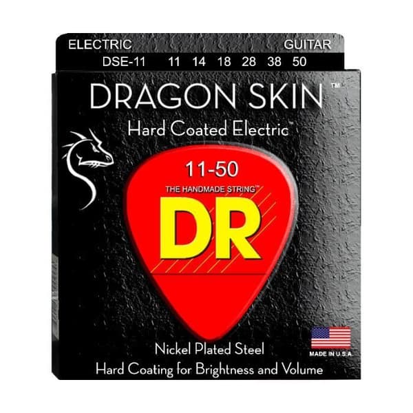 DR DSE-11 - Drakskinn - Klarlackad, elgitarrsträngar, Heavy 11-50