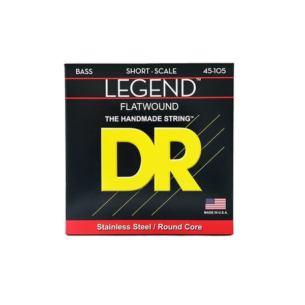 DR SFL-45 - Legenda - Polerat Flatwound Rostfritt Stål, gitarrbasse spelset, Medium 45-105 Kort Skala