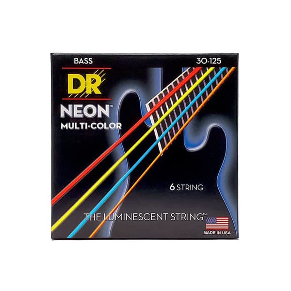 DR NMCB6-30 - Hi-Def Neon - Flera färger, baskitarr, 6 strängar Medium 30-125