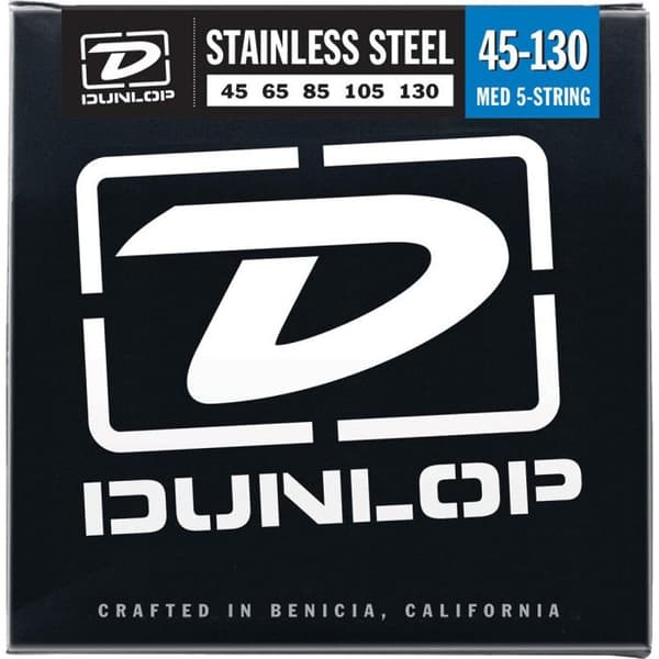 Dunlop DBS45130 Rostfritt Stål Medium 45-130 - Set 5 strängar basgitarr
