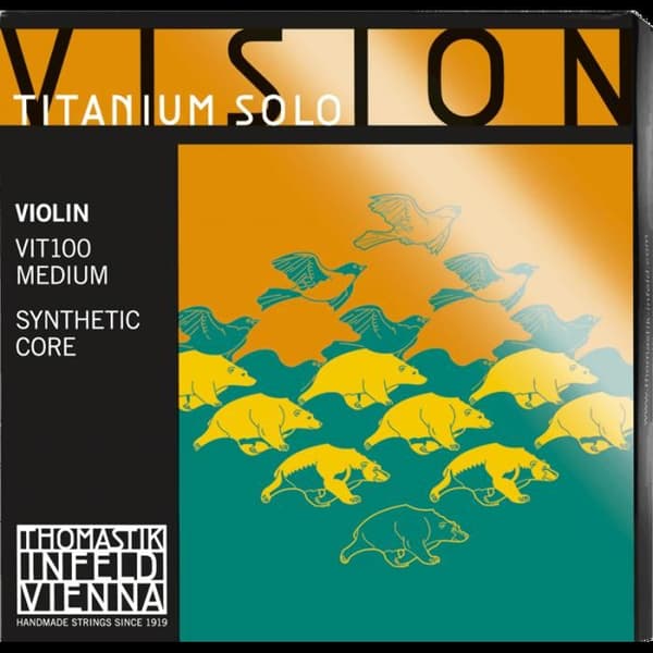 Cordes Thomastik Violon Vision Titanium Solo Syntetisk kärna Titanboll att ta bort; Spel. 4/4; Medium
