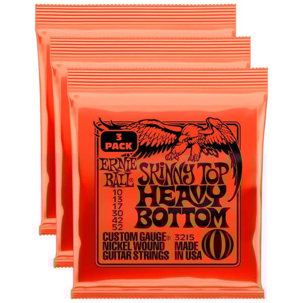 Ernie Ball 3215 - 3 uppsättningar elgitarrsträngar - Skinny Top Heavy Bottom - 10-52