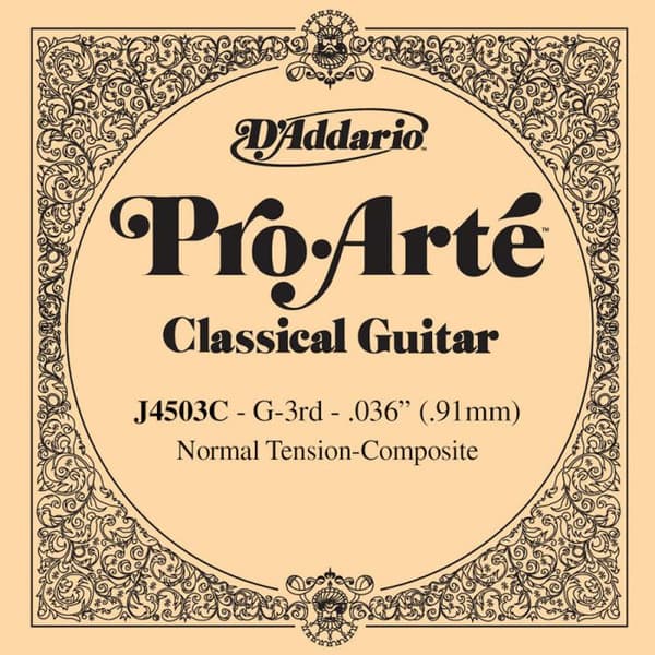 D'Addario Kompositsnöre för klassisk gitarr D'Addario Pro-Arte J4503C, Normal, tredje snör.