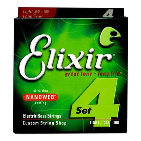 Elbassträngar - ELIXIR - 14052 - Nanoweb - Gauge 45-65-80-100 - Ljus