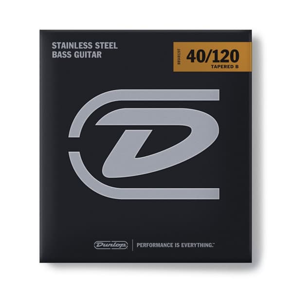 Dunlop Ruostumattomasta teräksestä valmistettu basso, 5-kielinen, 40-120, DBS40120T, kartiomainen