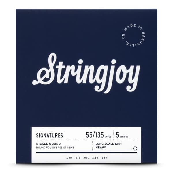 Stringjoy BA55135LS basgitarrsträngar förnicklade 55-135 5-strängade