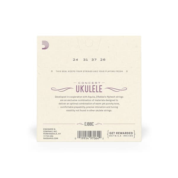 D'Addario Nyltech EJ88C konsert ukulele strängar
