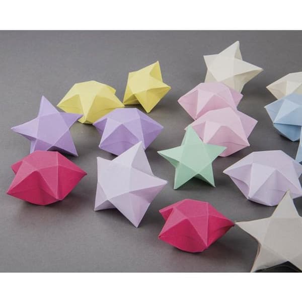 100 origami vikbara ark 15 x 15 cm - flerfärgade