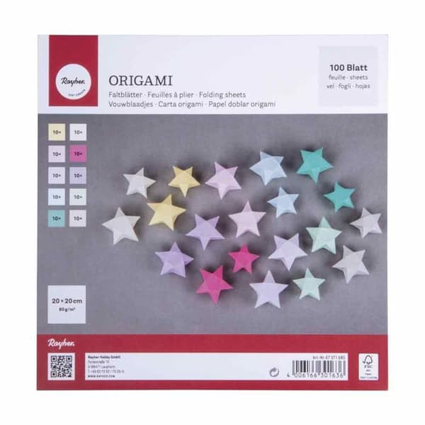 100 ark för origami pastellfärg 20 x 20 cm