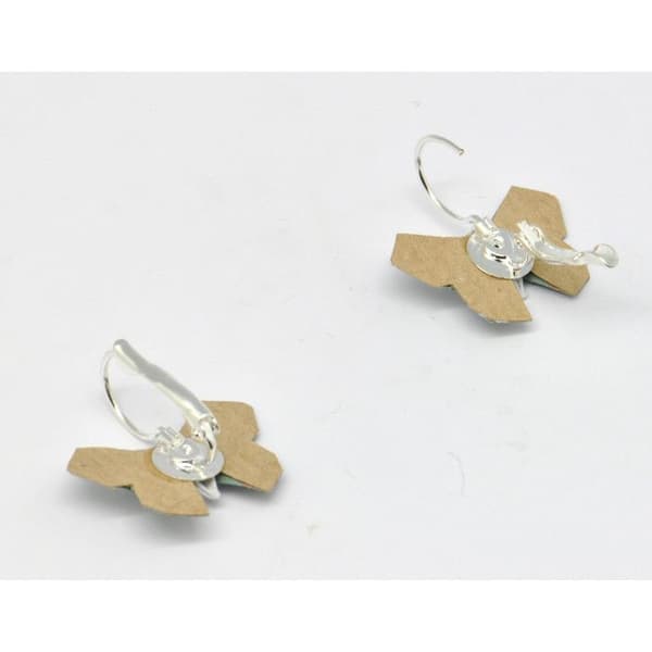 Örhängen Origami Papillon Grön och beige