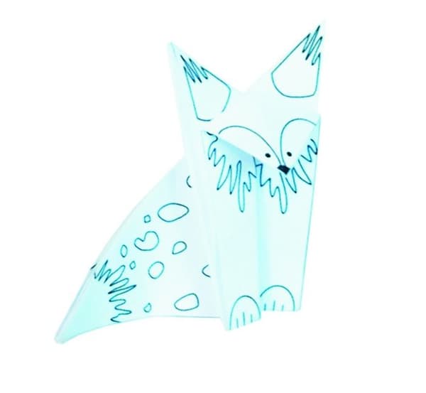 Kit Origami - Fridolin - Räv - 20 Ark - 15x15 cm - Att färglägga
