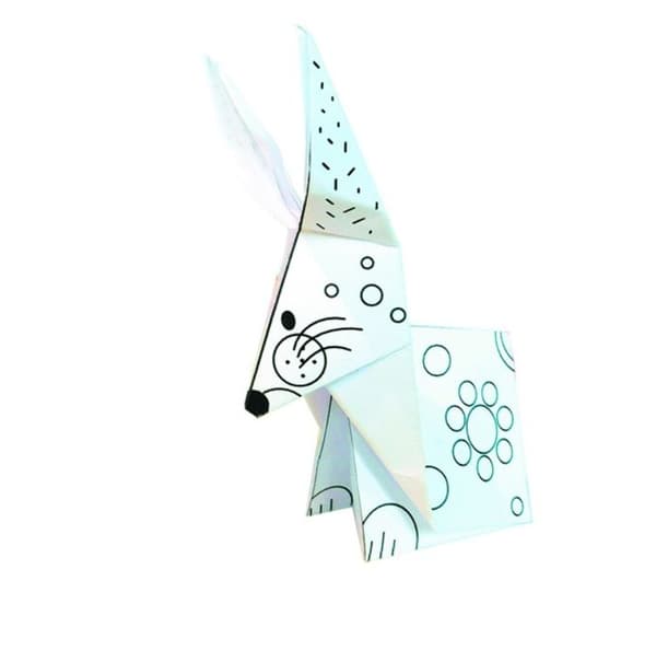 Kit Origami - Fridolin - Hare - 20 Ark - 15x15 cm - Att färglägga