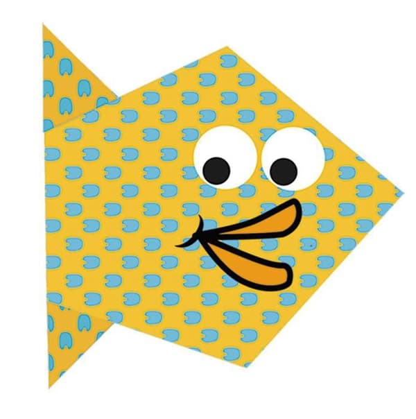 Kit Origami - Fridolin - Fisk - 20 Ark - 4 Mönster - För Barn Från 6 År