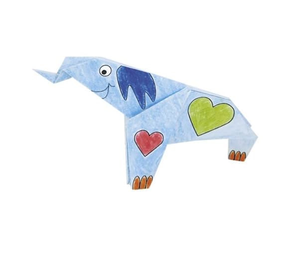 Kit Origami - Fridolin - Elefant - 20 Ark - 15x15 cm - Att färglägga