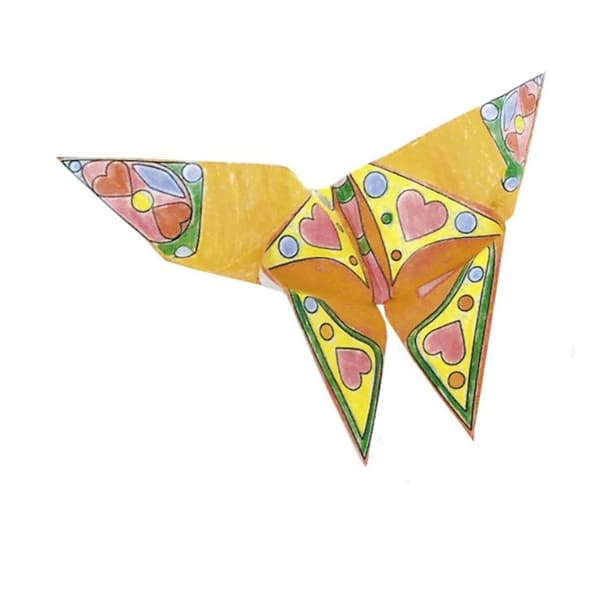 Origami Kit - Fridolin - Fjäril - 20 ark - 15x15 cm - Färgläggning