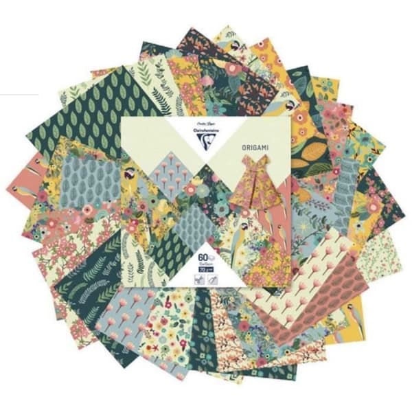 Origamipåse - Clairefontaine - Kiribati - 60 ark - 15x15 cm - 70g papper