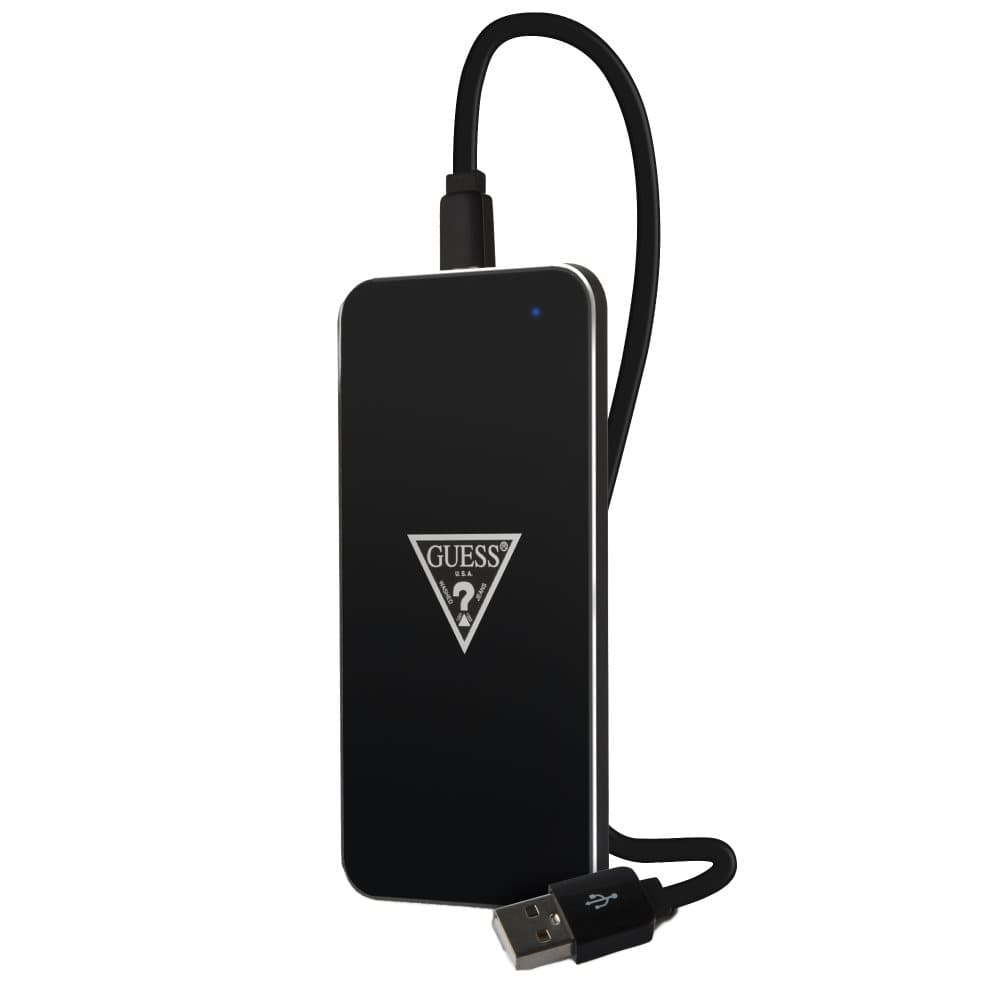 GUESS WIRELESS CHARGING BASE - 1,000mA - Black & Silver