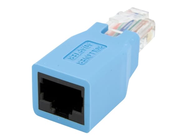 StarTech.com Cisco Console Rollover Adapter for RJ45 Ethernet Cable - Network adapter cable - RJ-45 (M) to RJ-45 (F) - blue - ROLLOVER - Nätverksadap