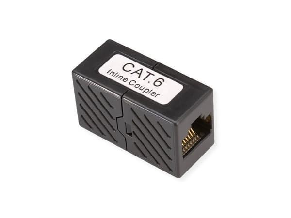 ROLINE RJ-45 Modular Coupler, Cat.6, unshielded, black, Musta, Muovi
