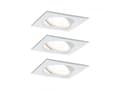 Miniatyrbild 1 av 5: Paulmann 934.36, Nedtryckbar spotlight, GU10, 3 lampor, LED, 2700 K, Vit