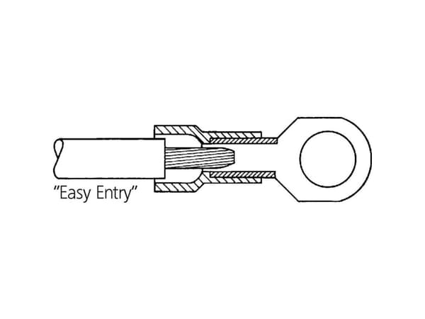 LAPP 63104380 Ringkabelsko Tværsnit (max.)=6 mm² Delvist isoleret Gul 50 stk