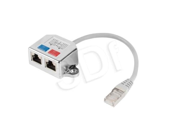Lanberg - Nätverksdelare - RJ-45 (hane) till RJ-45 (hona) - FTP - silver