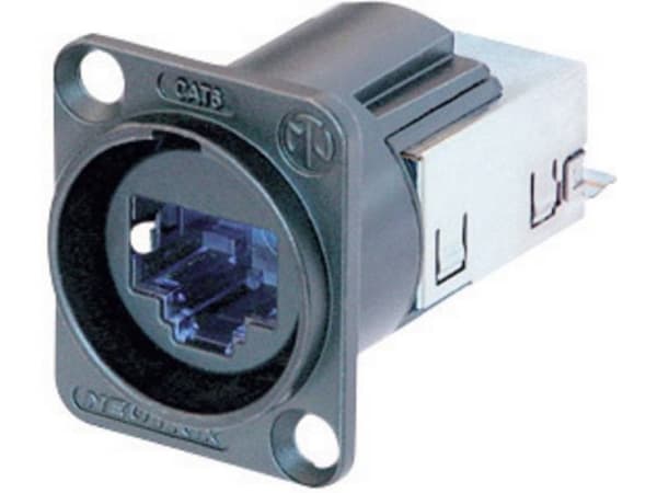 Neutrik NE8FDY-C6-B EtherCon® RJ45 CAT6-alustaliitin NE8FDY-C6-B Liitin, uppoasennus NE8FDY-C6-B Napaluku: 8P8C Musta 1 kpl