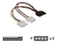 Delock - Strømadapter - 4-pin intern strøm (hunn) til SATA-strøm (hunn) - 20 cm