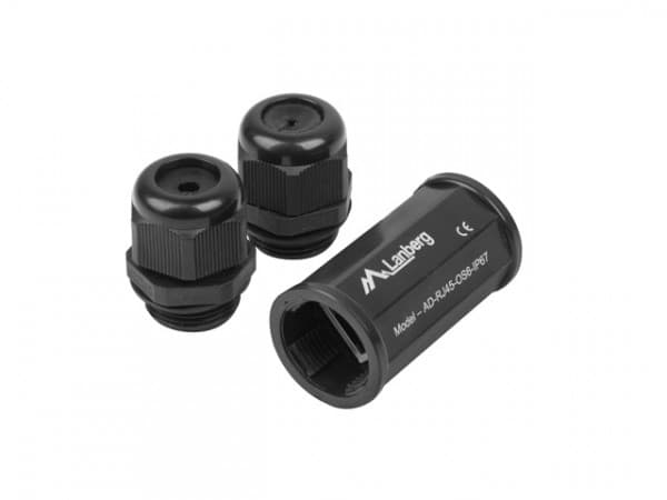 Lanberg - Nettverkkopler - RJ-45 (hunn) til RJ-45 (hunn) - FTP - CAT 6 - IP67 - utendørs - svart